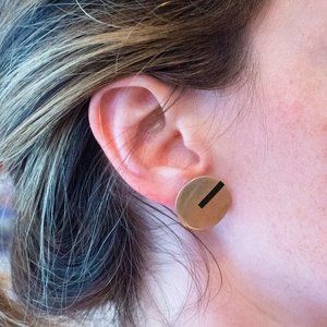 Round Vintage 1980s Silver Earrings for Pierced Ears